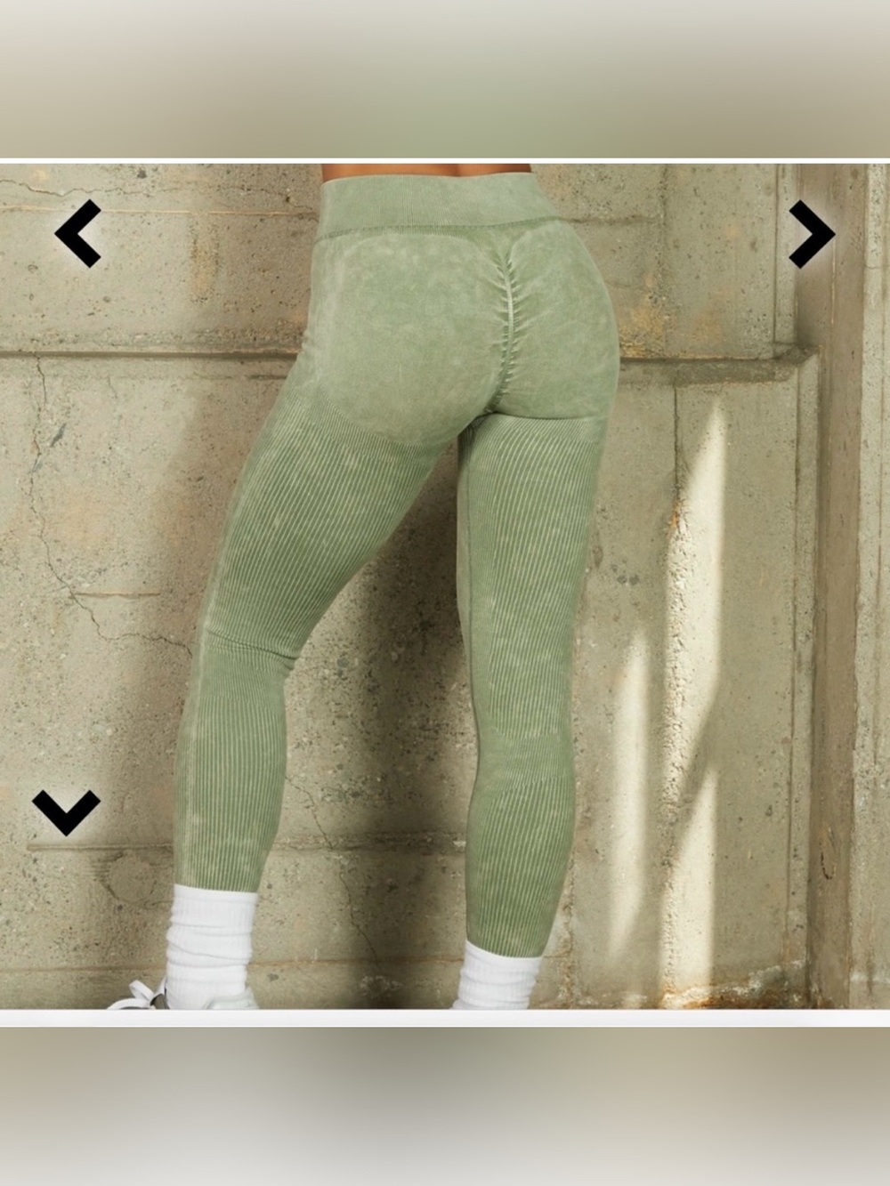Bo + Tee Oh Polly Skill Workout Cinch Booty Lifting Leggings Washed Khaki